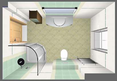 fertiges Bad von oben